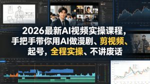 26最新AI视频实操课程 用AI做漫剧 剪视频 起号 全程实操 无废话-汇创资源网-一个提供最全的虚拟资源网站