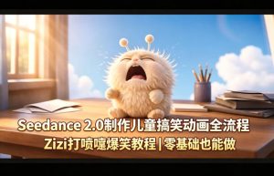 Seedance2.0制作儿童搞笑动画全流程Zizi打喷嚏爆笑教程零基础可做-汇创资源网-一个提供最全的虚拟资源网站