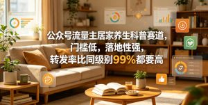 公众号流量主居家养生科普赛道 门槛低 落地性强 转发比同级别高 - 汇创资源网-一个提供最全的虚拟资源网站|汇创资源网-一个提供最全的虚拟资源网站