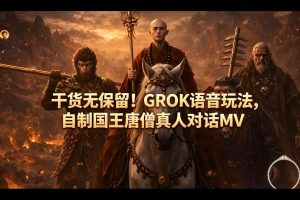 干货无保留！GROK语音玩法，自制国王唐僧真人对话MV-汇创资源网-一个提供最全的虚拟资源网站