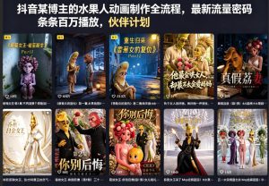 抖音水果人动画制作全流程 最新流量密码 伙伴|分成计划|商单|收徒 - 汇创资源网-一个提供最全的虚拟资源网站|汇创资源网-一个提供最全的虚拟资源网站