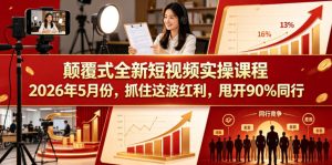 颠覆式全新短视频实操课程2026年5月份 抓住这波红利 甩开90%同行-汇创资源网-一个提供最全的虚拟资源网站
