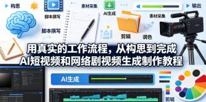 用真实工作流程 从构思到完成AI短视频和网络剧视频生成制作教程 - 汇创资源网-一个提供最全的虚拟资源网站|汇创资源网-一个提供最全的虚拟资源网站