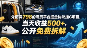 外面卖798的潮货平台掘金协议挂G项目 当天收益500+ 公开免费拆解 - 汇创资源网-一个提供最全的虚拟资源网站|汇创资源网-一个提供最全的虚拟资源网站