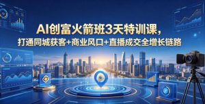 AI创富火箭班3天特训 打通同城获客+商业风口+直播成交全增长链路-汇创资源网-一个提供最全的虚拟资源网站