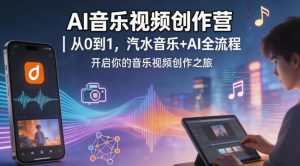 AI音乐视频创作营 0到1 汽水音乐+AI全流程 开启音乐视频创作之旅-汇创资源网-一个提供最全的虚拟资源网站