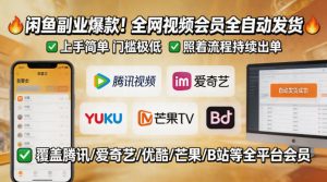 闲鱼售卖全网视频会员副业 全自动发货上手简单门槛极低持续出单 - 汇创资源网-一个提供最全的虚拟资源网站|汇创资源网-一个提供最全的虚拟资源网站