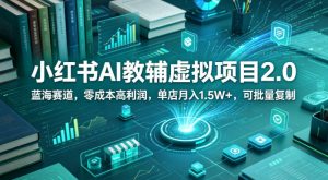 小红书AI教辅虚拟项目蓝海赛道0成本高利润单店月入1.5W+批量复制 - 汇创资源网-一个提供最全的虚拟资源网站|汇创资源网-一个提供最全的虚拟资源网站
