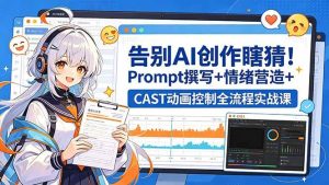 告别AI创作瞎猜 Prompt撰写+情绪营造+CAST动画控制全流程实战课-汇创资源网-一个提供最全的虚拟资源网站