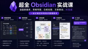 超全Obsidian实战课 涵盖数据库 思维导图 白板绘图文献联动AI生成-汇创资源网-一个提供最全的虚拟资源网站
