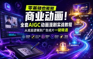 0基础做商业动画 全套AIGC动画漫剧实战教程 底层逻辑到广告成片-汇创资源网-一个提供最全的虚拟资源网站