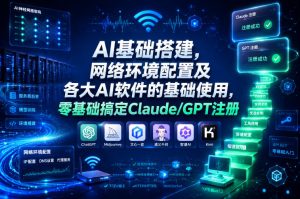 AI基础搭建 网络环境配置及各大AI软件的基础使用 零基础搞定注册 - 汇创资源网-一个提供最全的虚拟资源网站|汇创资源网-一个提供最全的虚拟资源网站