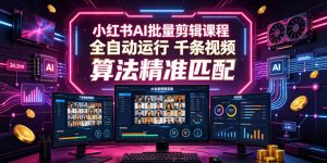 小红书AI批量剪辑 全自动运行专注运营 视频批量处理算法精准匹配 - 汇创资源网-一个提供最全的虚拟资源网站|汇创资源网-一个提供最全的虚拟资源网站