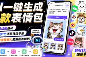 AI一键生成爆款表情包 快速产出适配社交平台自带流量的爆款表情包-汇创资源网-一个提供最全的虚拟资源网站