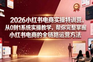 小红书电商实操 0到1系统实操教学 掌握小红书电商全链路运营方法-汇创资源网-一个提供最全的虚拟资源网站