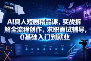AI真人短剧精品 实战拆解全流程创作求职面试辅导0基础入门到就业-汇创资源网-一个提供最全的虚拟资源网站