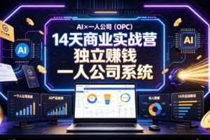 AI×一人公司 OPC 14天商业实战营 用AI搭建独立賺钱一人公司系统-汇创资源网-一个提供最全的虚拟资源网站