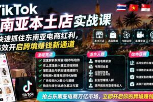 TK东南亚本土店实战 快速抓住东南亚电商红利 开启跨境賺钱新通道-汇创资源网-一个提供最全的虚拟资源网站
