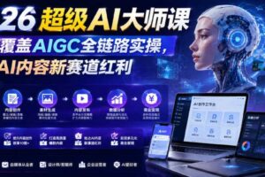 2026超级AI大师课 完整覆盖AIGC全链路实操 抢占AI内容新赛道红利-汇创资源网-一个提供最全的虚拟资源网站