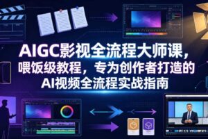 AIGC影视全流程 喂饭级教程 为创作者打造的AI视频全流程实战指南-汇创资源网-一个提供最全的虚拟资源网站