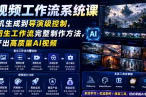 AI视频工作流系统课随机生成到导演级控制掌握图生工作流制作方法-汇创资源网-一个提供最全的虚拟资源网站