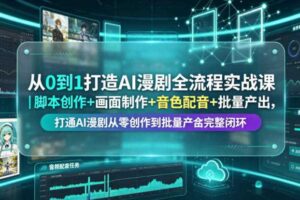 从0到1打造AI漫剧全流程实战课 打通从零创作到批量量产完整闭环-汇创资源网-一个提供最全的虚拟资源网站