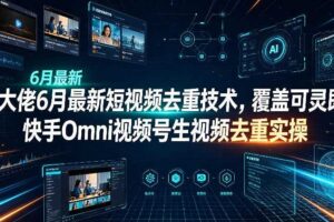 最新短视频去重技术 覆盖可灵即梦快手Omni视频号生视频去重实操-汇创资源网-一个提供最全的虚拟资源网站