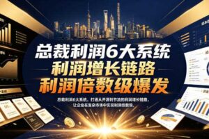 总裁利润系统 打通开源到节流的利润增长链路 复杂市场利润倍数级-汇创资源网-一个提供最全的虚拟资源网站