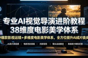 专业AI视觉导演进阶 爆款影视运镜+多维度电影美学体系 全方位提升|汇创资源网-一个提供最全的虚拟资源网站