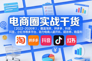 电商圈实战干货 覆盖淘系 拼多多 抖音 小红书等多平台 助力电商人 - 汇创资源网-一个提供最全的虚拟资源网站|汇创资源网-一个提供最全的虚拟资源网站
